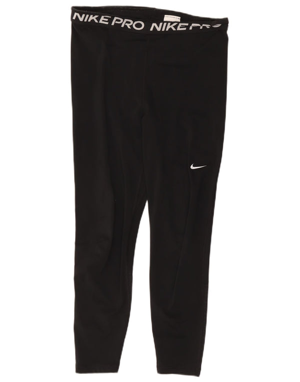 Leggings Nike Dri Fit Crop Graphic pentru femei UK 14 Poliester negru mare