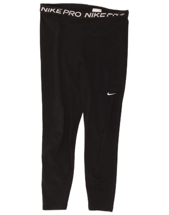 Leggings Nike Dri Fit Crop Graphic pentru femei UK 14 Poliester negru mare