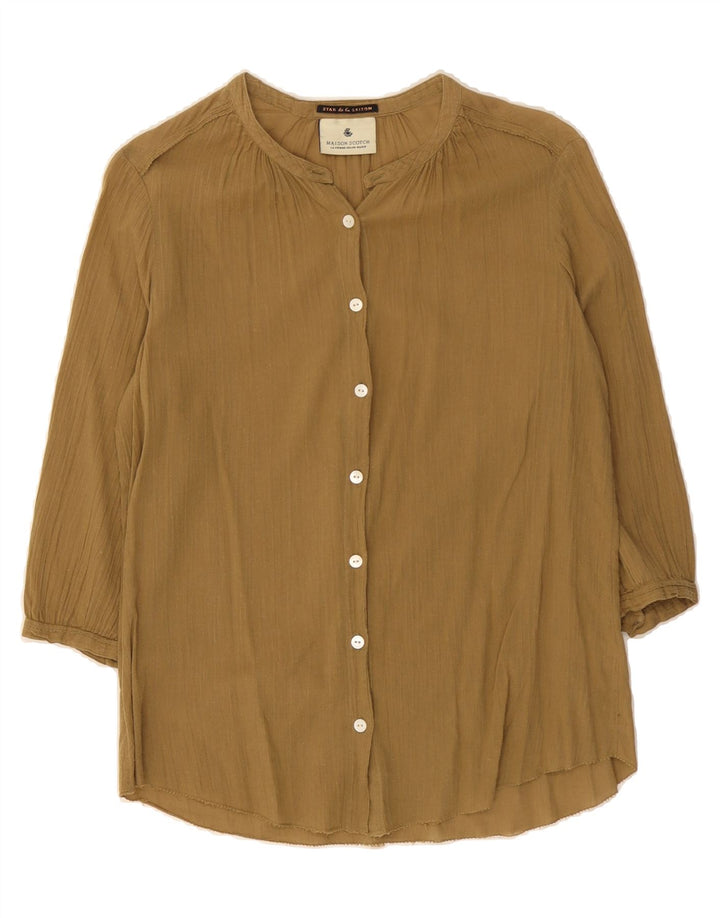 MAISON SCOTCH Womens 3/4 Sleeve Shirt Blouse UK 14 Medium Brown Vintage Maison Scotch and Second-Hand Maison Scotch from Messina Hembry 