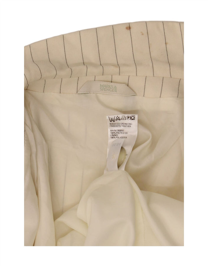 Jachetă pentru femei Marks & Spencer cu 2 nasturi, UK 20 2XL, cu dungi albe