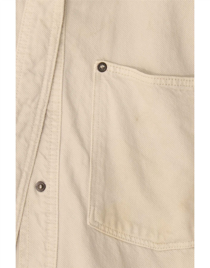 Cămașă supradimensionată pentru femei Zara din denim UK 10 mic, bej, bumbac