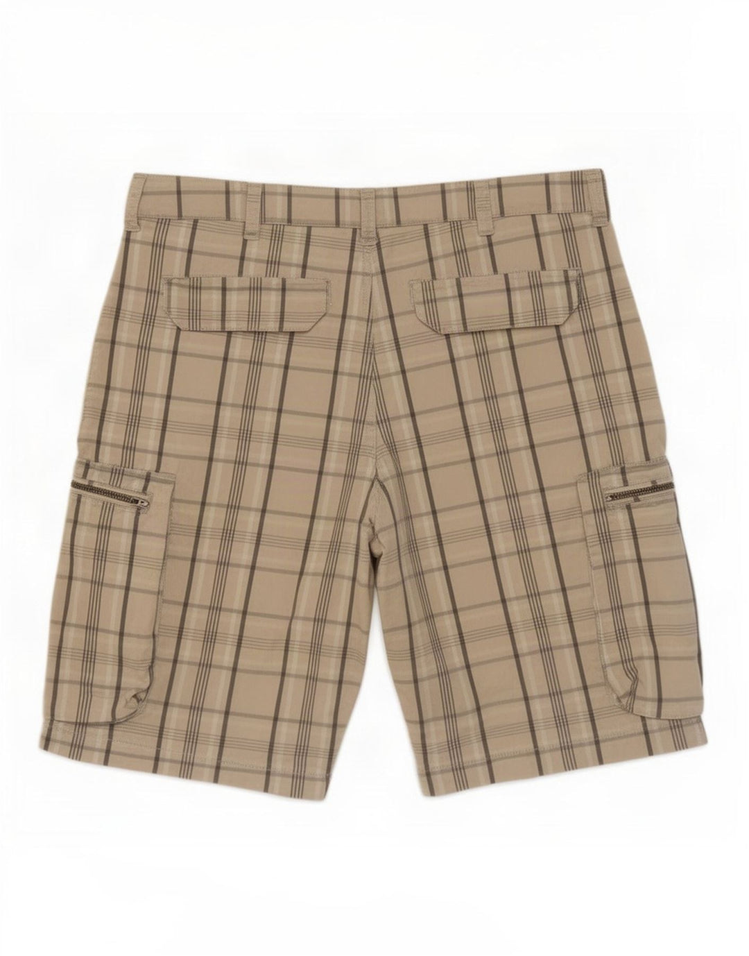 Pantaloni scurți cargo Nike pentru bărbați, medii W30, bumbac carouri bej