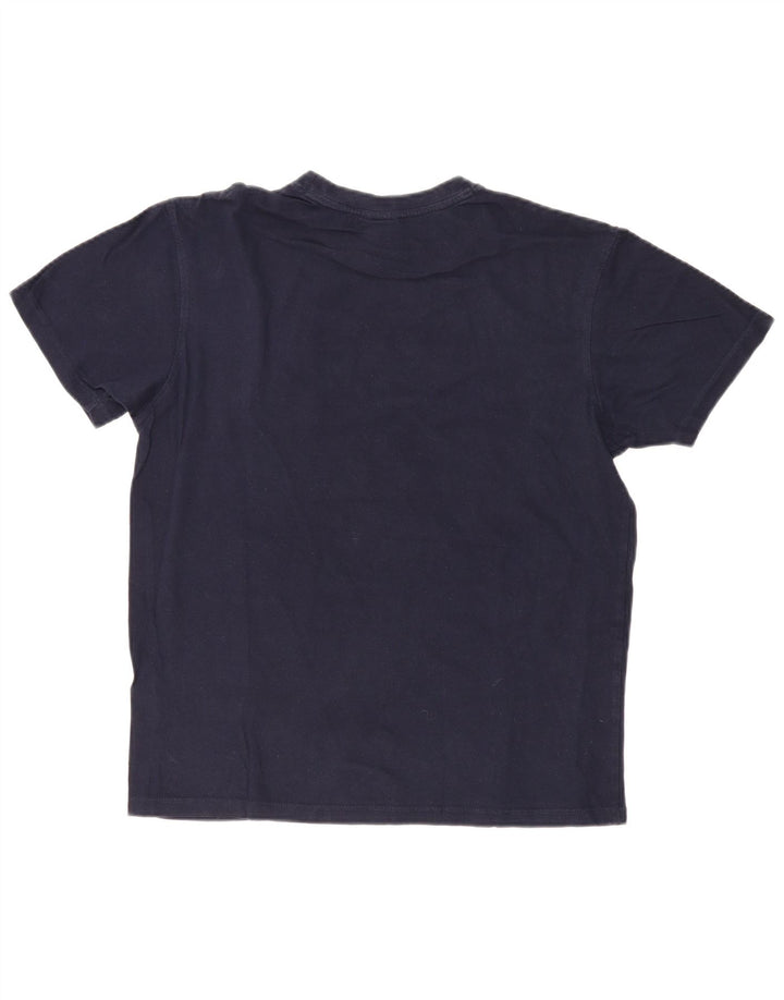 RUSSELL ATHLETIC Mens Graphic T-Shirt Top Medium Navy Blue Cotton