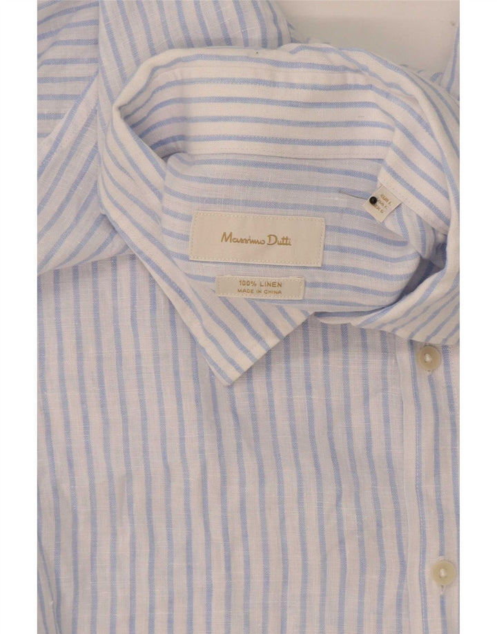 Cămașă Massimo Dutti pentru bărbați, lenjerie mare cu dungi albastre