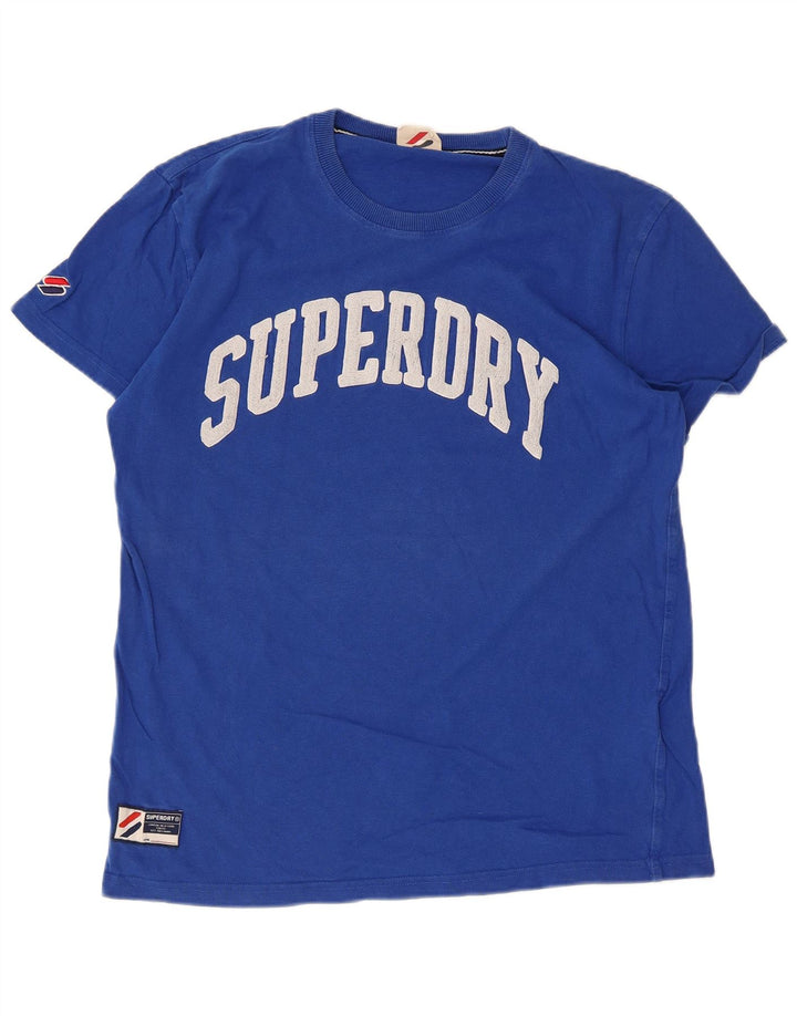 Tricou grafic pentru bărbați SUPERDRY Top din bumbac albastru mediu