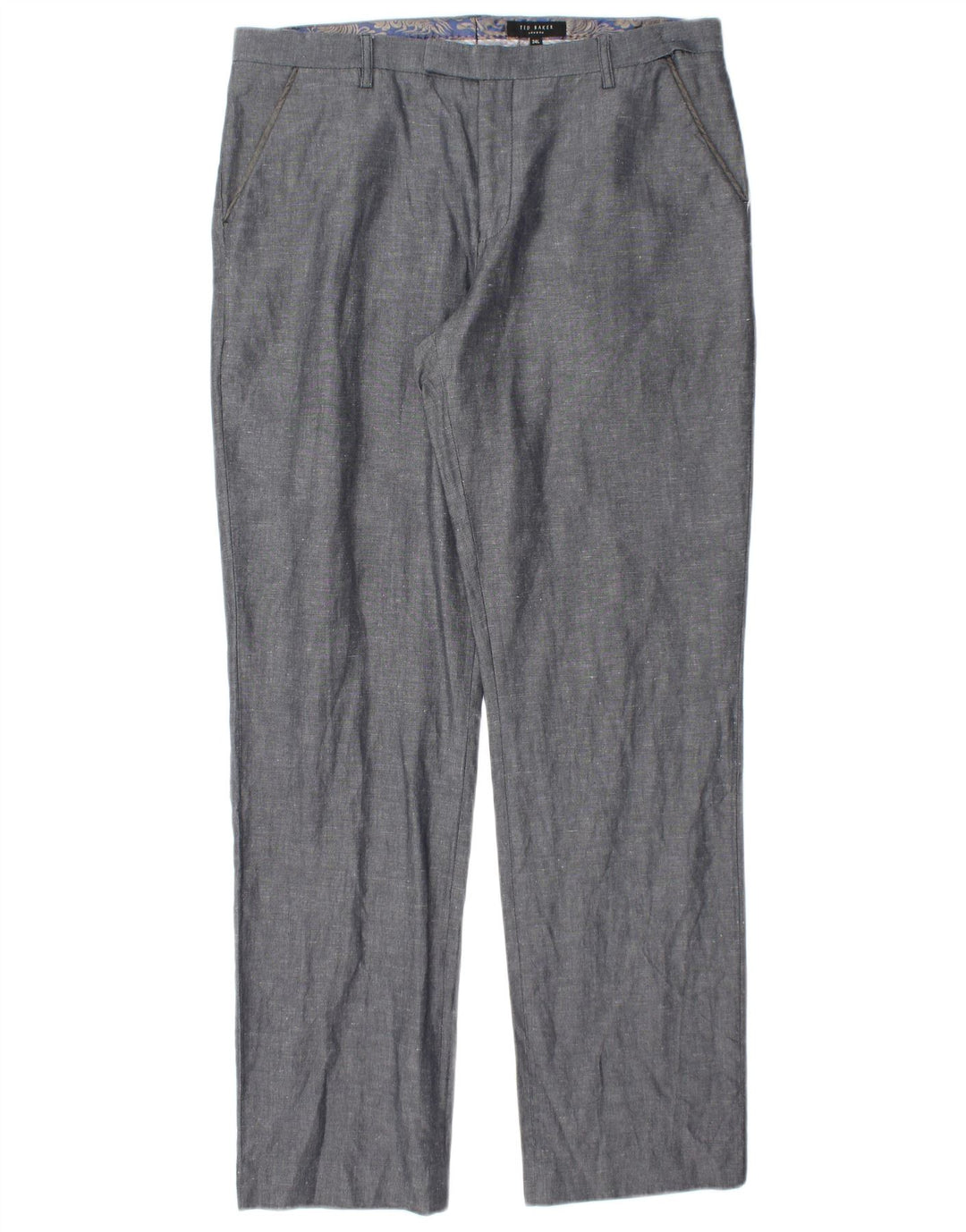 TED BAKER Pantaloni chino drepți pentru bărbați L34 L32 Bumbac albastru