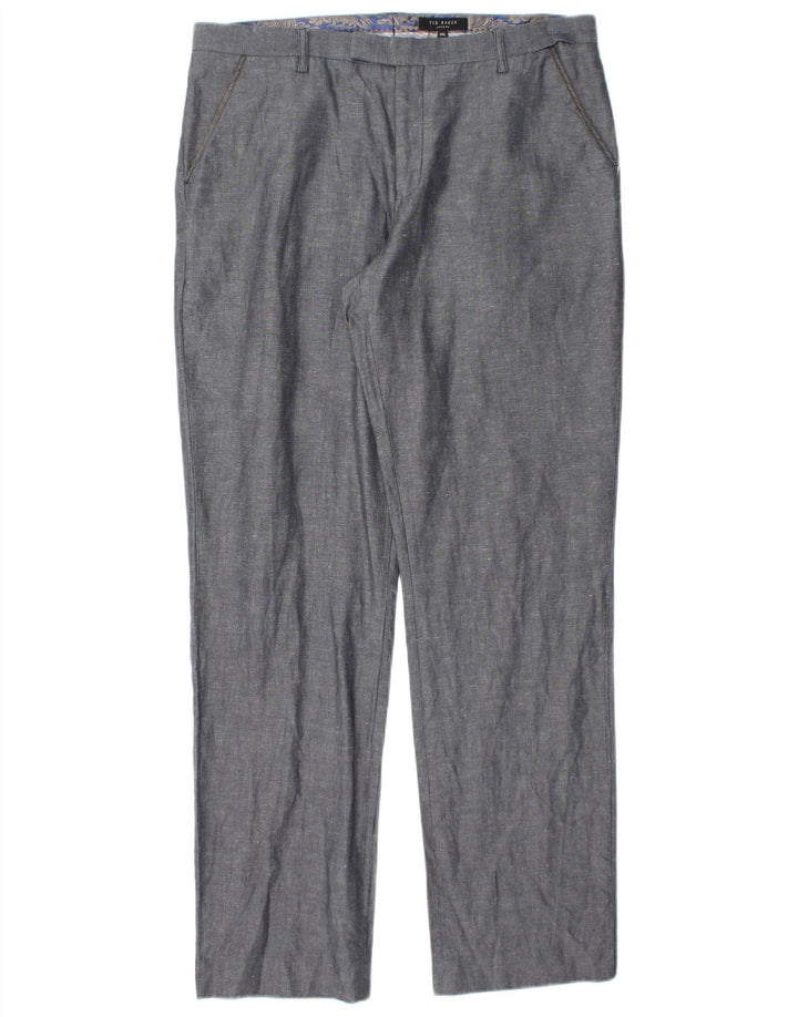 TED BAKER Pantaloni chino drepți pentru bărbați L34 L32 Bumbac albastru