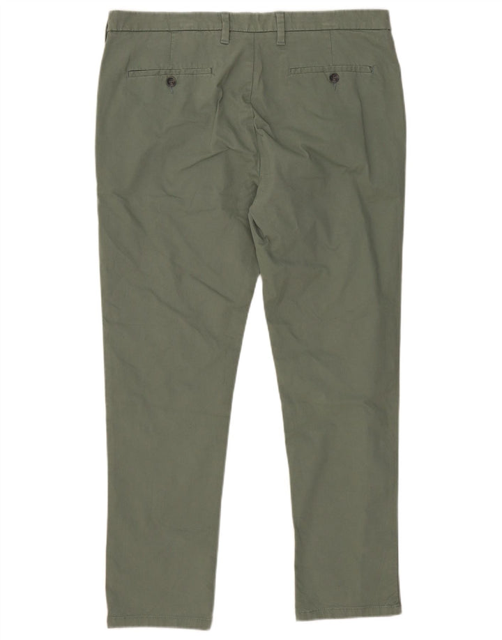 MARKS & SPENCER Pantaloni chino skinny pentru bărbați L36 L29 bumbac verde
