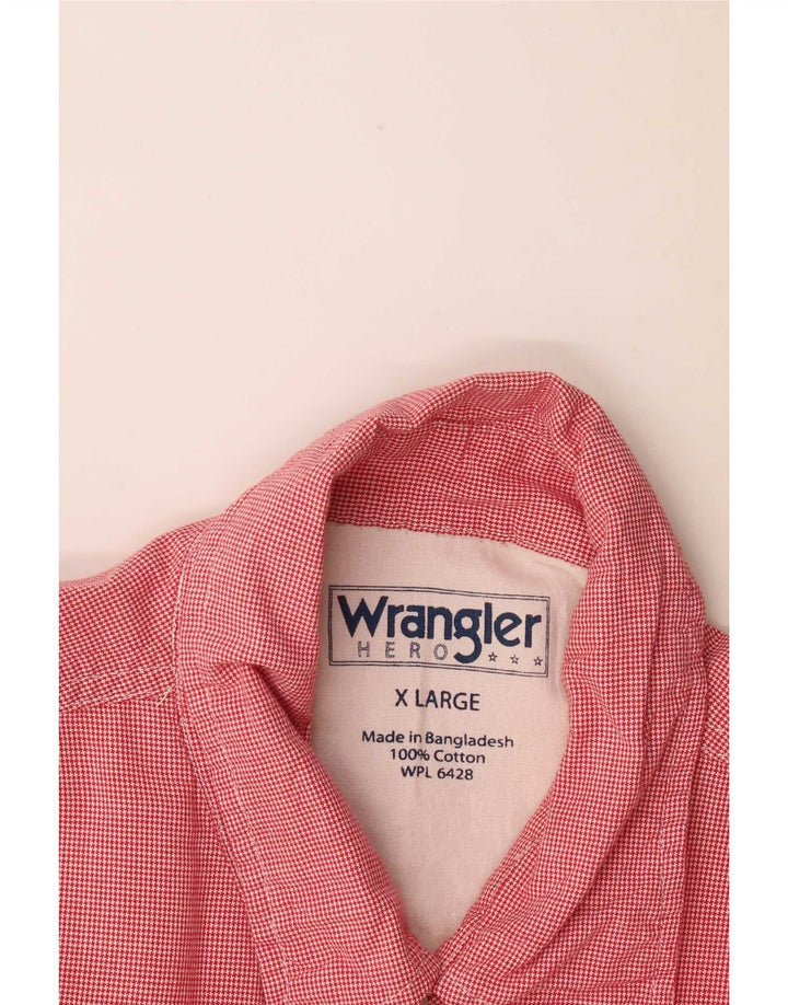 Cămașă cu mânecă scurtă pentru bărbați Wrangler XL, bumbac picior de găină roșu