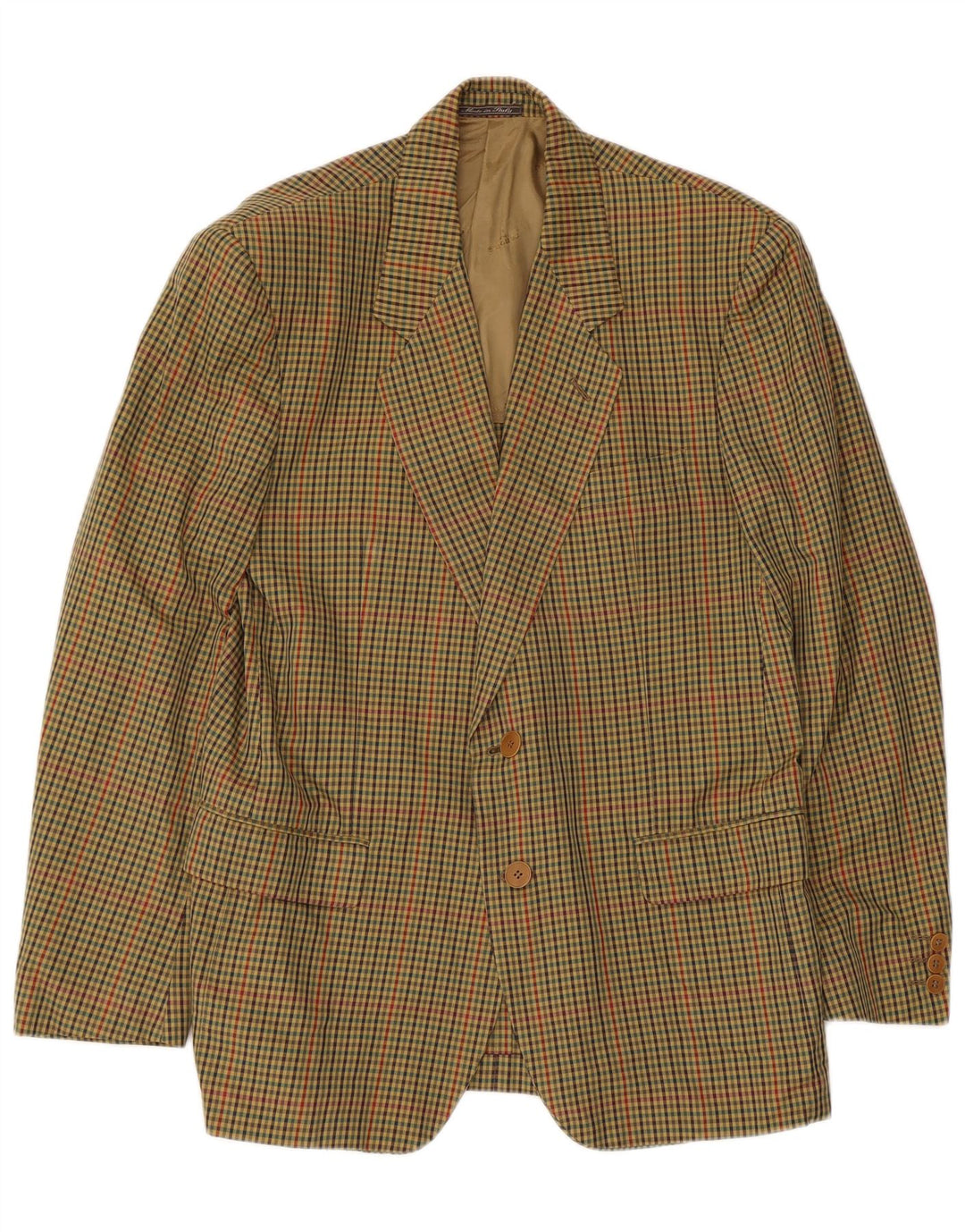 Jachetă Blazer pentru bărbați Monza cu 2 nasturi IT 48 Medium Khaki Gingham Bumbac