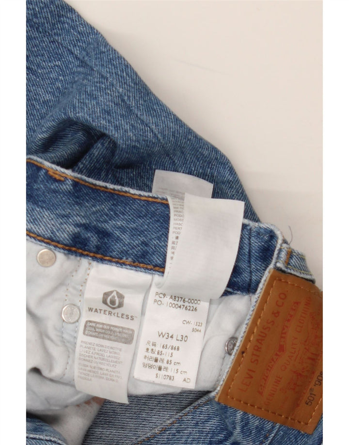 Blugi drepti pentru bărbați LEVI'S 501 W34 L28 Bumbac albastru