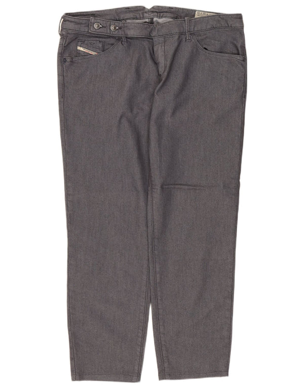 Blugi drepti pentru femei Diesel W32 L26 bumbac gri