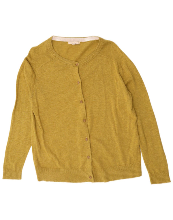 Pulover cardigan pentru femei White Stuff UK 16 mare bumbac cu pete galbene