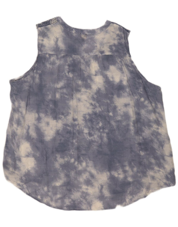 Bluză supradimensionată fără mâneci pentru femei Lee UK 22 3XL Blue Tie Dye Rayon