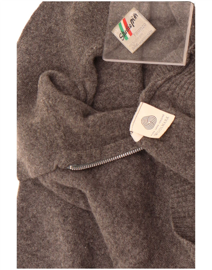 Pulover pentru bărbați Studio Pitti cu gât polo Walbusch, 2XL, lână virgină gri