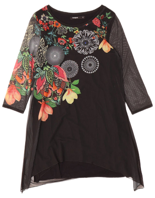 Rochie tunică grafică Desigual pentru femei UK 6 XS Negru Floral