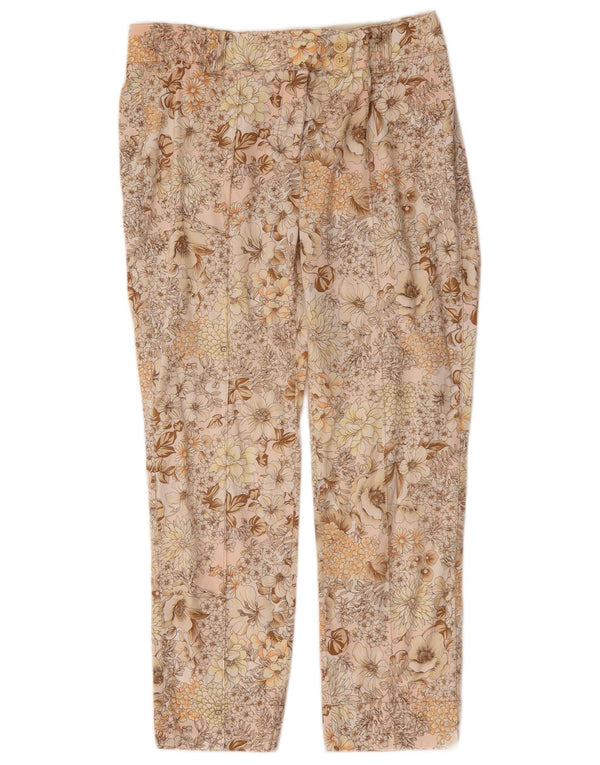 Pantaloni tăiați pentru femei Conte of Florence IT 42 Medium L30 L25 Roz Floral