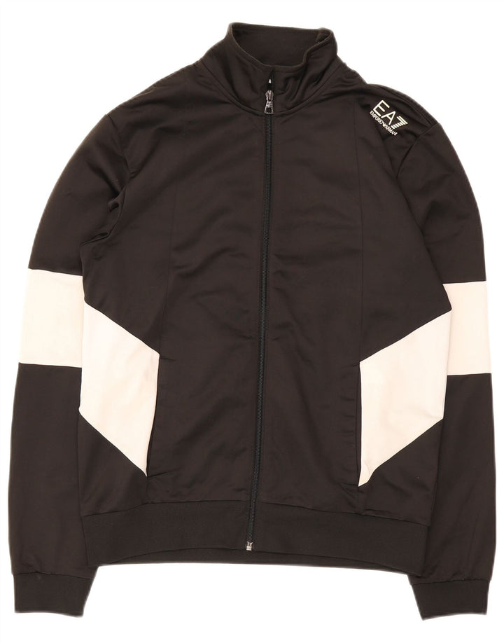 Jachetă de trening pentru bărbați Emporio Armani, negru, poliester color bloc