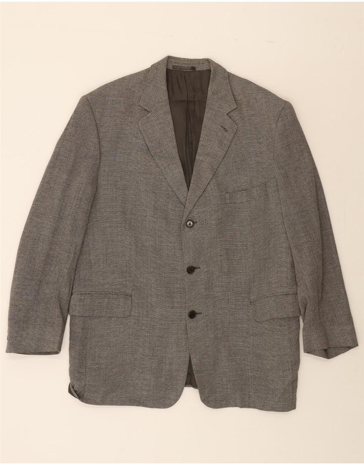JAEGER Mens 3 Button Blazer Jacket UK 38 Medium Grey Wool Vintage Jaeger and Second-Hand Jaeger from Messina Hembry 