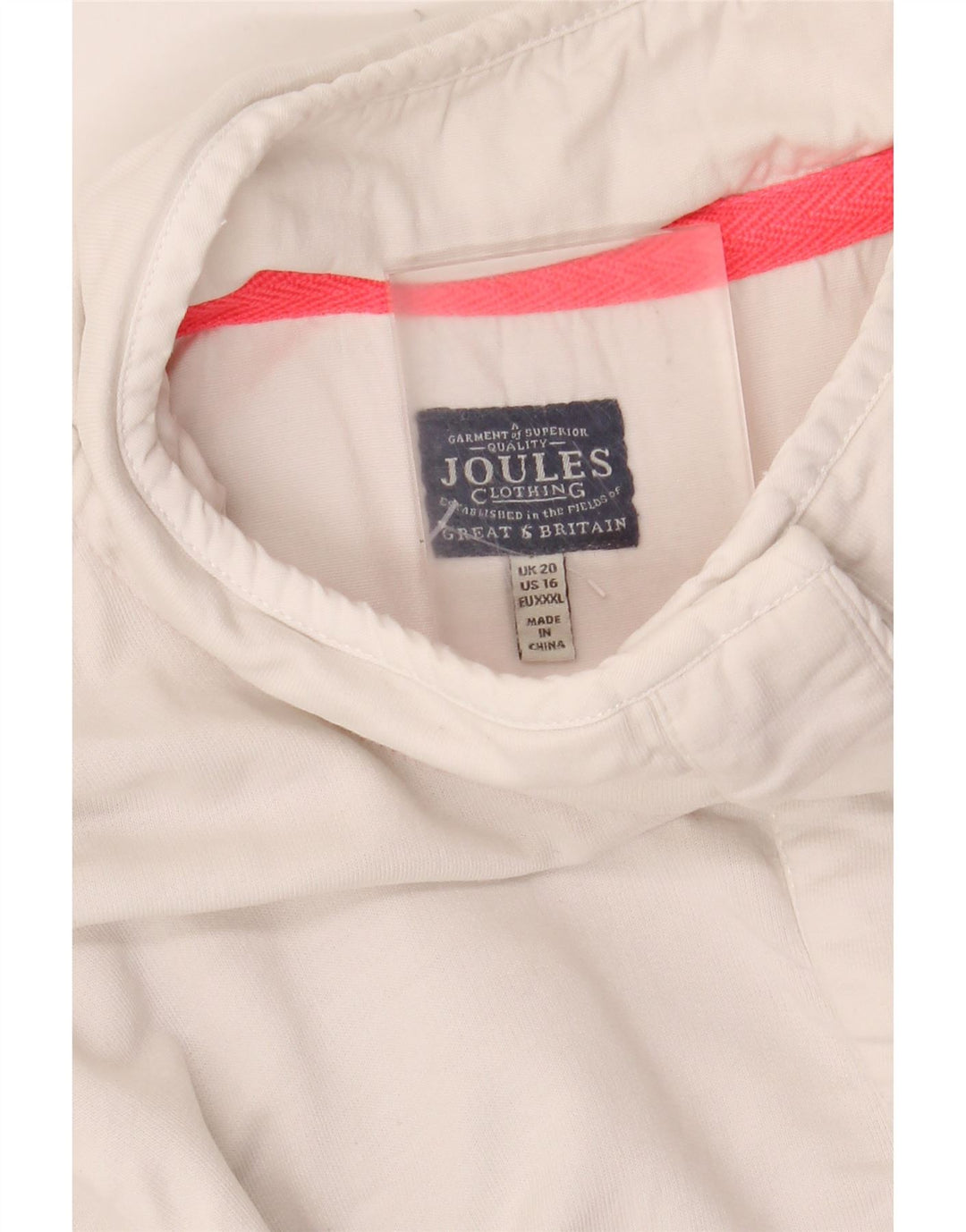 JOULES Pulover pentru damă cu gât cu nasturi, UK 20 2XL, cu dungi albe