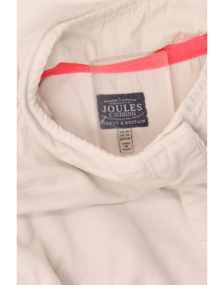 JOULES Pulover pentru damă cu gât cu nasturi, UK 20 2XL, cu dungi albe
