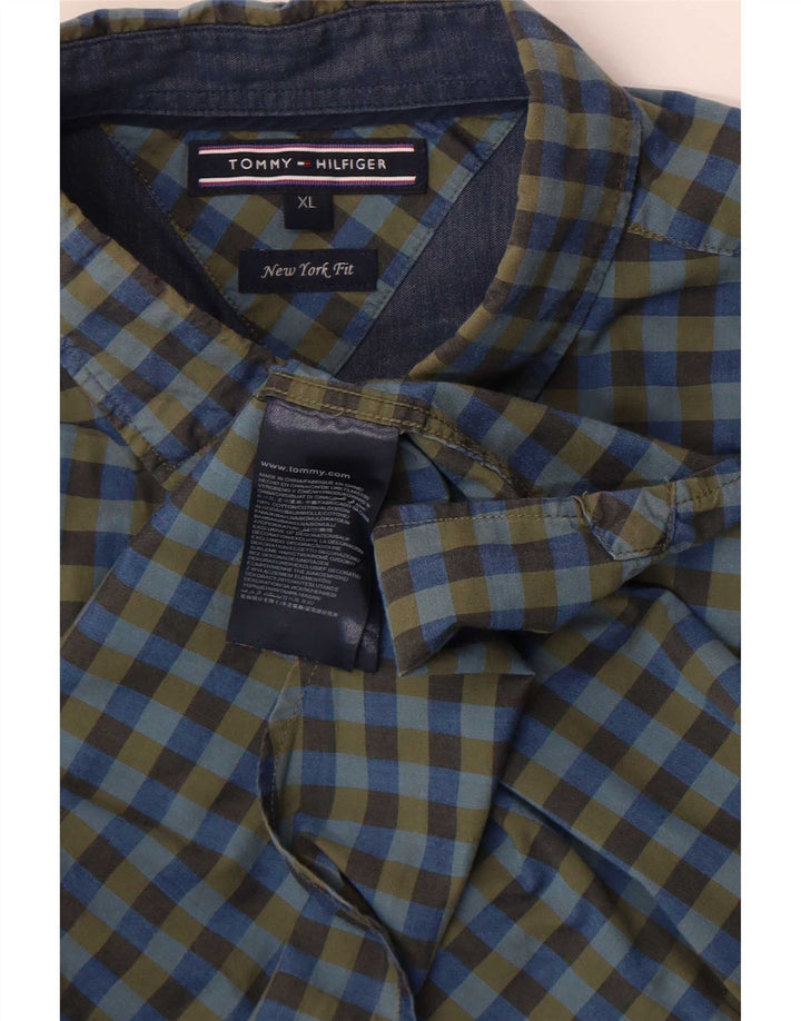 Cămașă pentru bărbați Tommy Hilfiger XL, bumbac vichy albastru