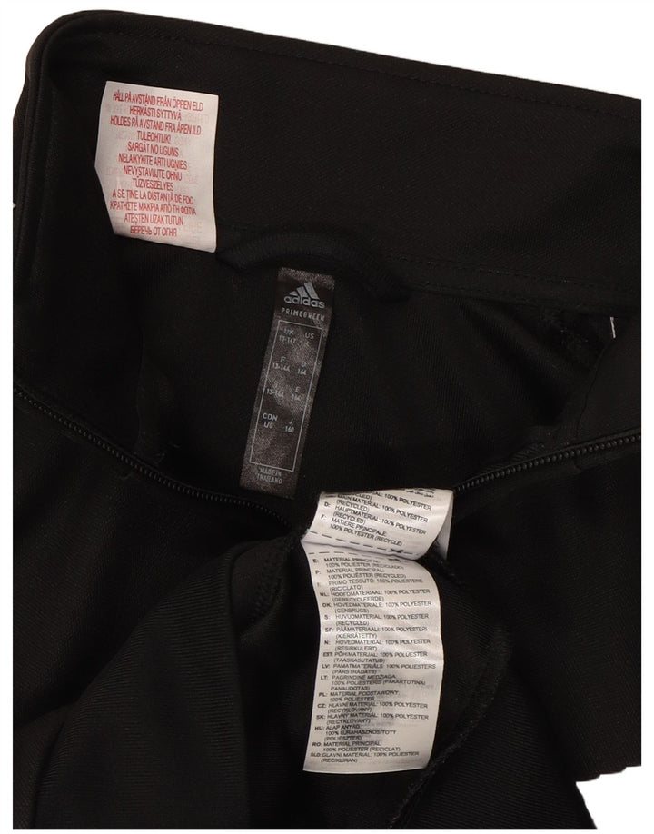 ADIDAS Boys Aeroready Tracksuit Top Jacket 13-14 Years Black Polyester