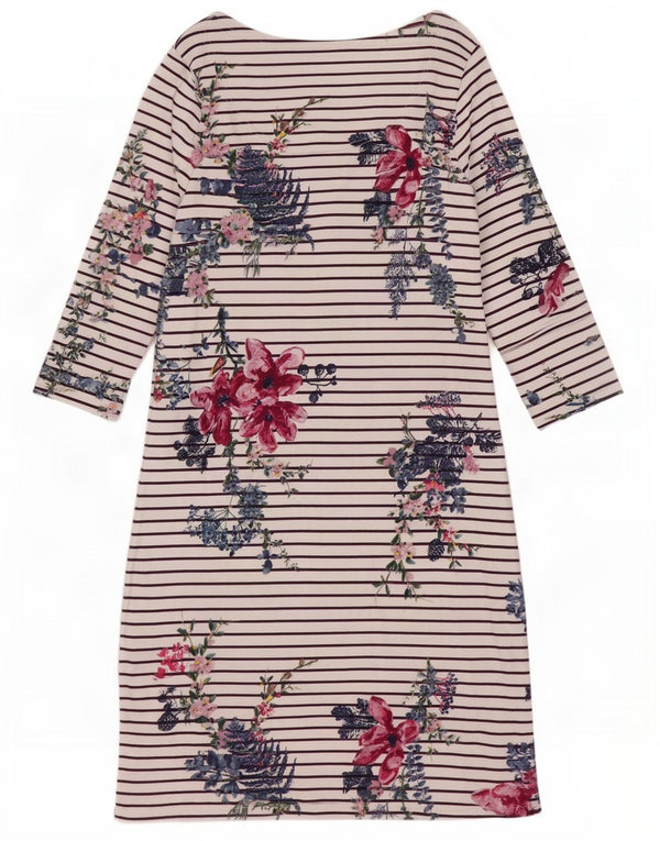 Rochie rochie pentru femei Joules cu mâneci 3/4 UK 10 Bumbac cu dungi albe mici