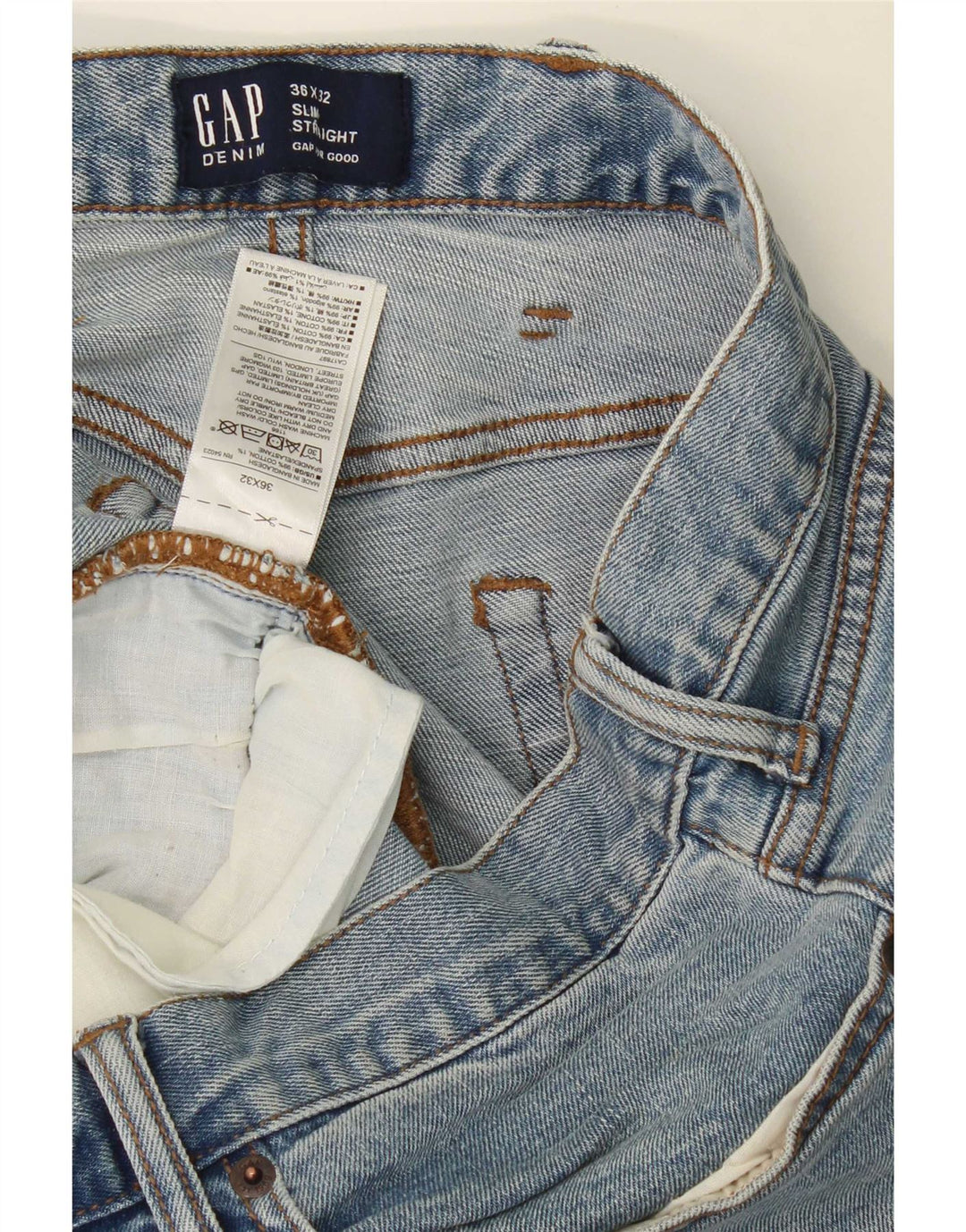 Blugi Gap pentru bărbați, slim, drepte, W36 L32, bumbac albastru