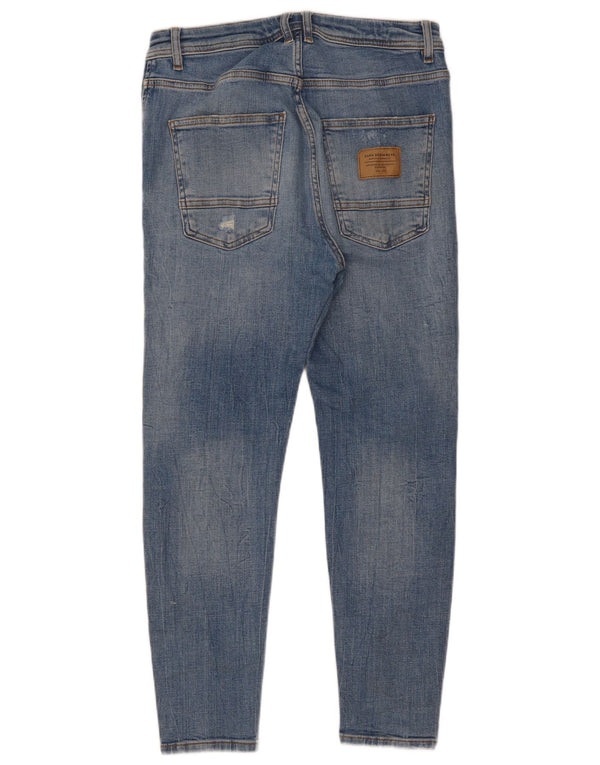 Blugi skinny distressed pentru bărbați Zara EU 40 Medium L31 L26 Bumbac albastru