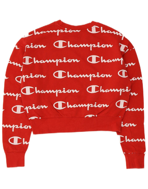 Pulover pentru femei Champion Crop Graphic Oversized Pulover UK 6 XS Bumbac rosu