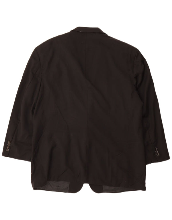 Blazer pentru bărbați HUGO BOSS cu 2 nasturi EU 56 3XL Lână neagră neagră