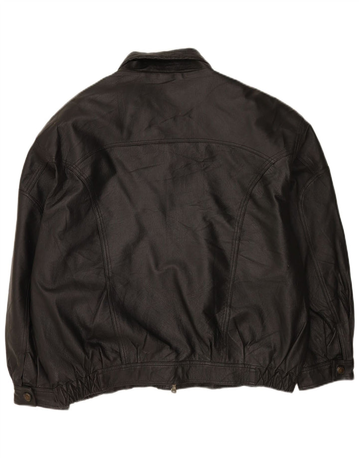 Jachetă de piele vintage pentru bărbați UK 42 XL din piele neagră