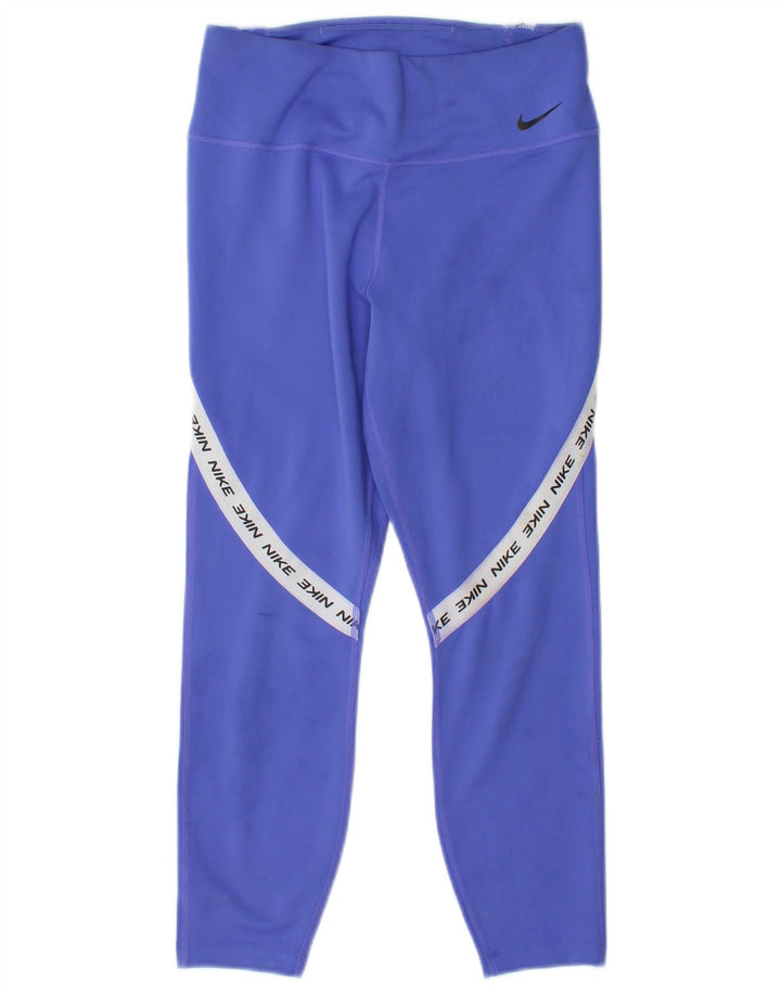 Leggings Nike Graphic Capri pentru femei UK 8 Small Blue Colorblock Poliester