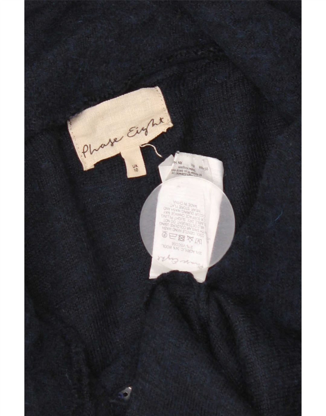 Pulover cardigan cu paragate Phase Eight pentru femei UK 10 Mic bleumarin