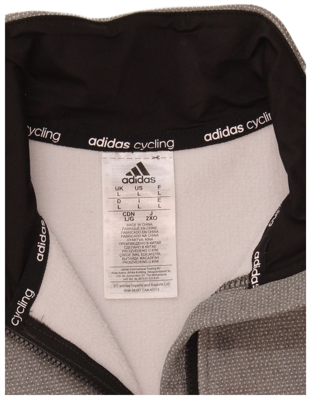 Pulover pentru bărbați Adidas, cu fermoar, cu gât, poliester mare, gri