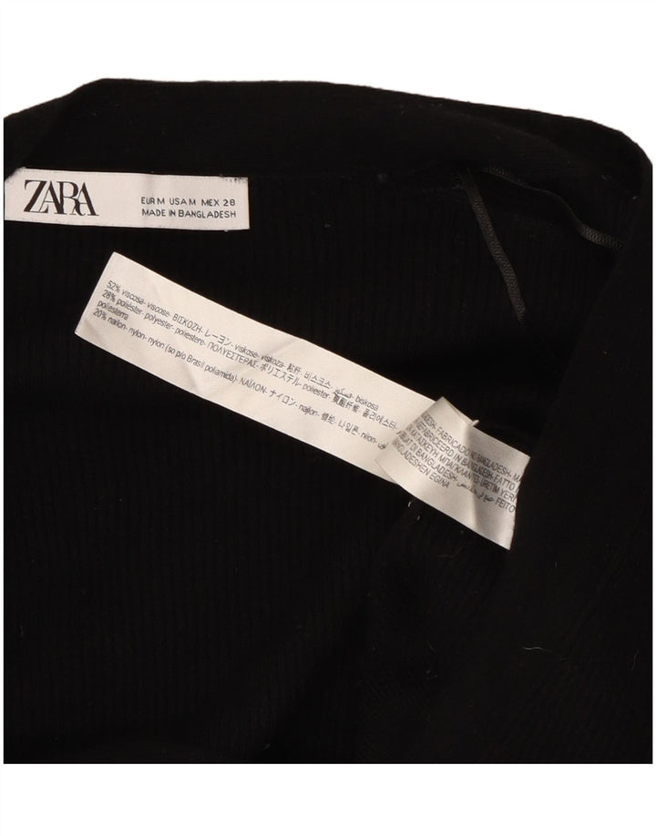 Pulover cardigan pentru femei Zara UK 14 Medium Black Viscose