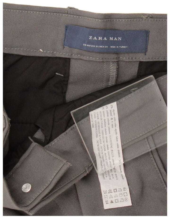 Pantaloni chino slim pentru bărbați ZARA EU 40 Mediu L31 L28 Bumbac gri