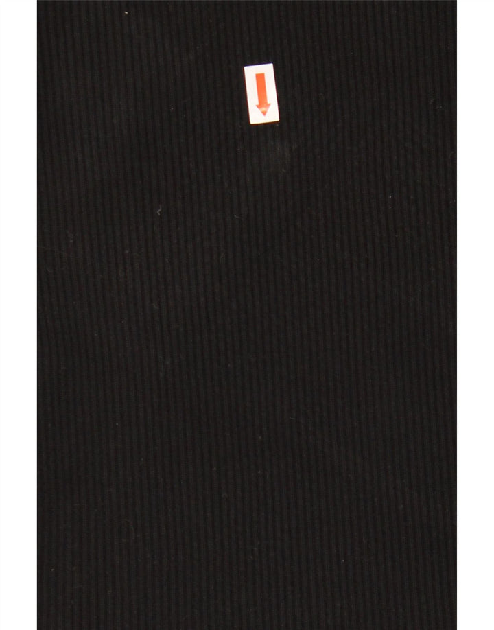 Crop Top pentru femei Zara cu mânecă lungă UK 8 mic, negru, viscoză