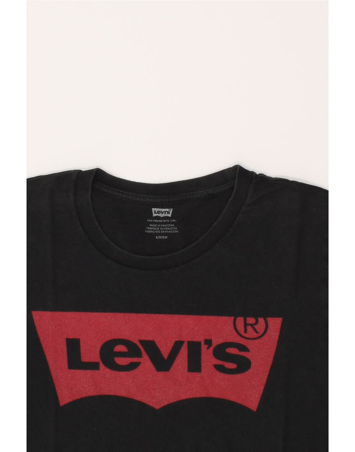 LEVI'S Mens Graphic T-Shirt Top Small Black Cotton Vintage Levi's and Second-Hand Levi's from Messina Hembry 