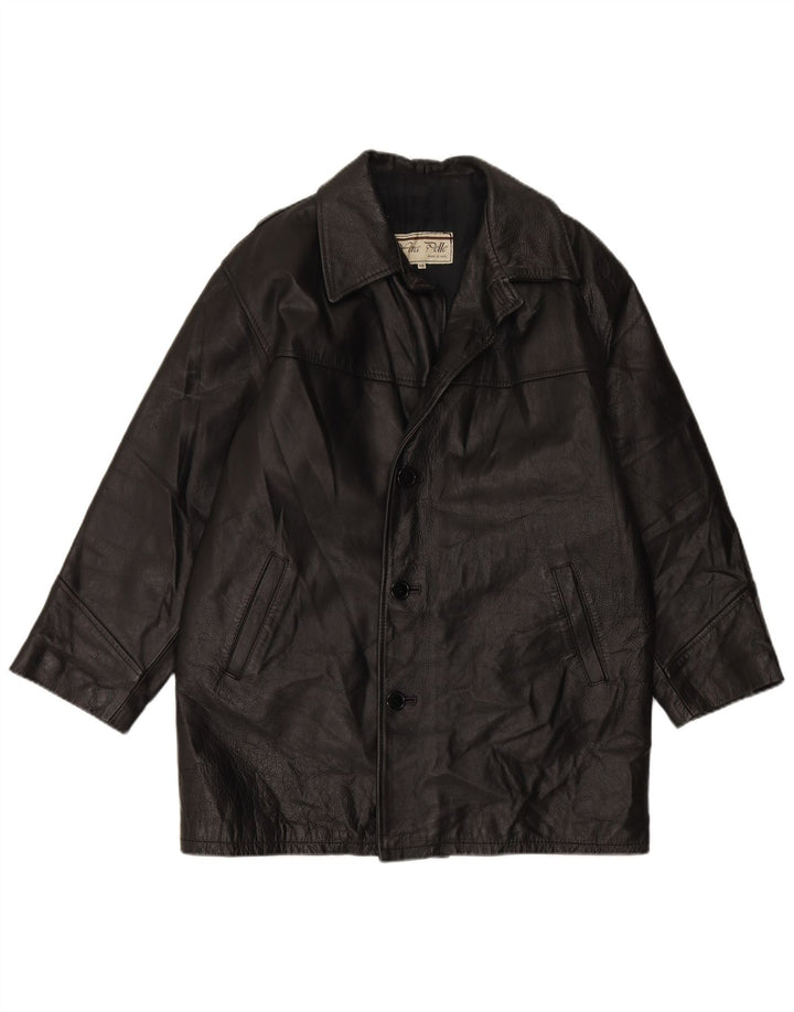 Jachetă de piele pentru bărbați VINTAGE IT 48 Medium Black Leather