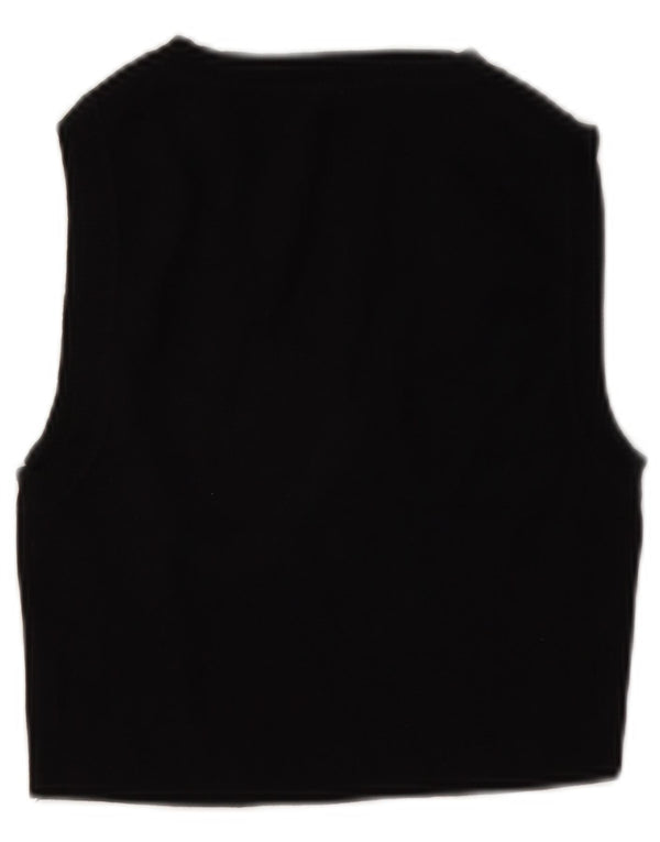 Vesta Crop Top pentru femei Zara UK 12 Medium Black Viscose