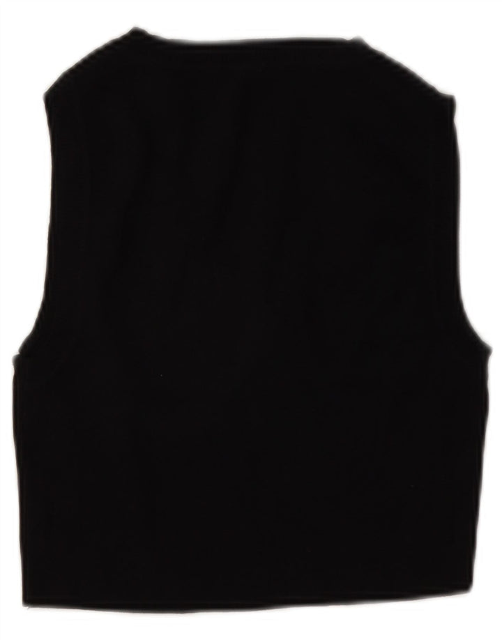 Vesta Crop Top pentru femei Zara UK 12 Medium Black Viscose