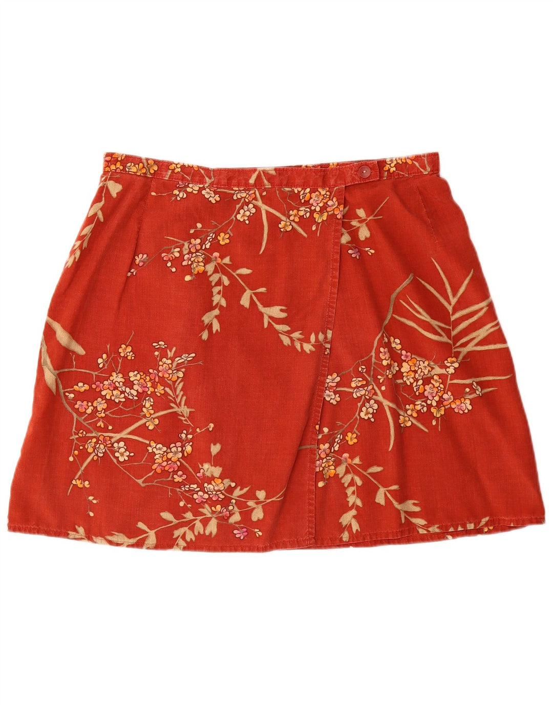 MARKS & SPENCER Womens Mini Wrap Skirt UK 14 Medium W28  Red Floral