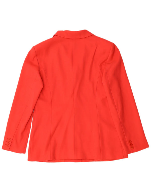 Jachetă Blazer pentru femei Max Mara cu 3 nasturi UK 12 Lână roșie medie