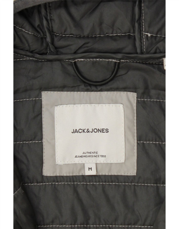 Jack & Jones Jachetă căptușită cu glugă pentru bărbați UK 38 Medium Gri Colorblock