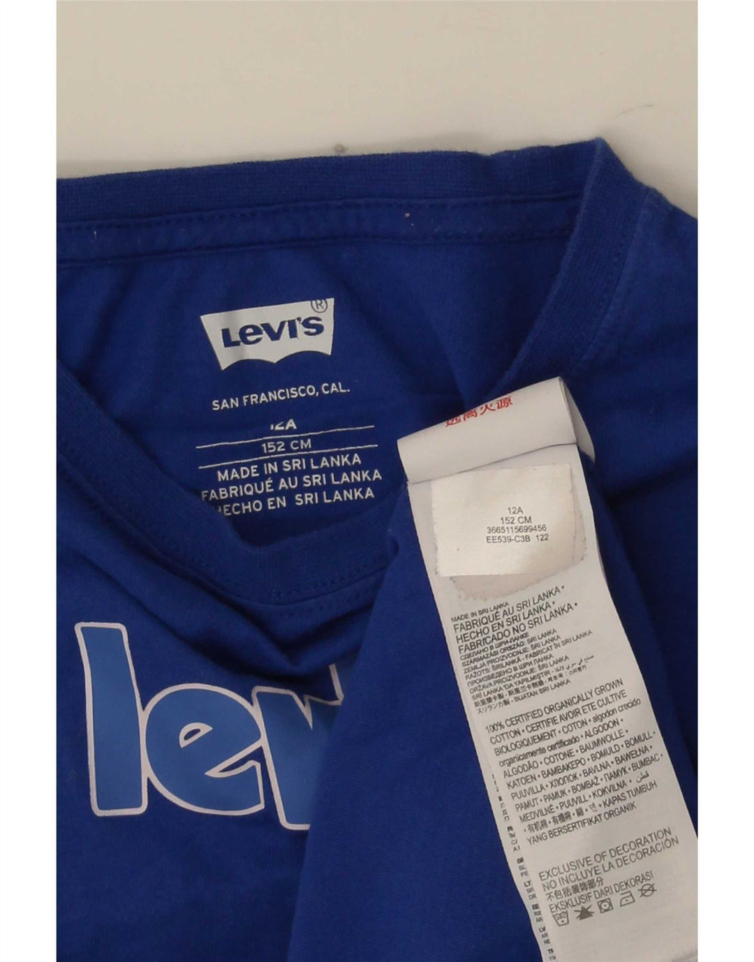 Tricou grafic pentru băieți Levi's Top 11-12 ani Bumbac albastru