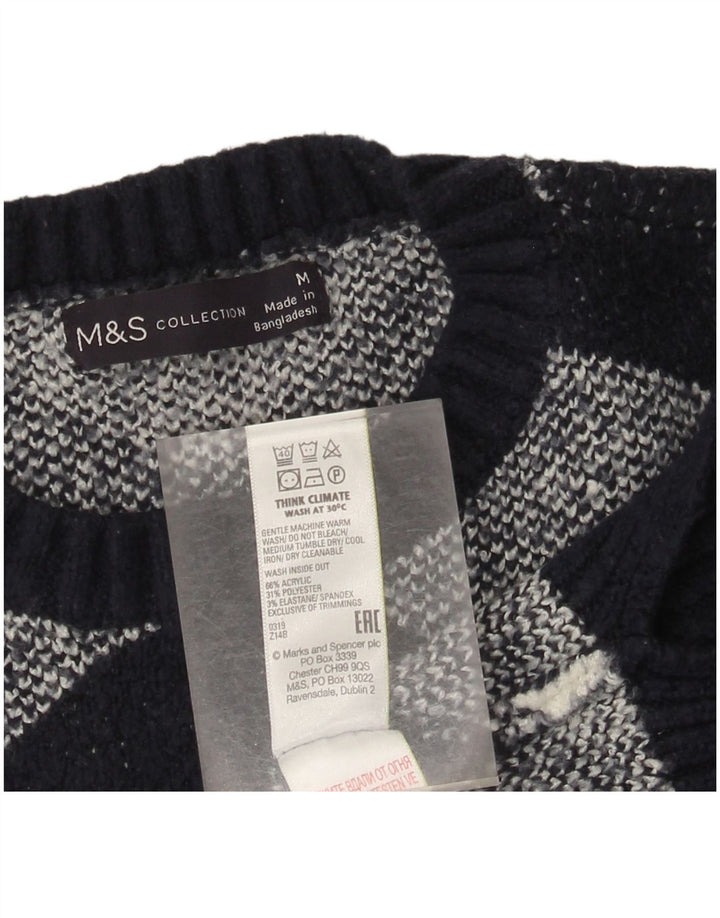 Pulover pentru femei Marks & Spencer cu decolteu triplu UK 14 Medium Black Check