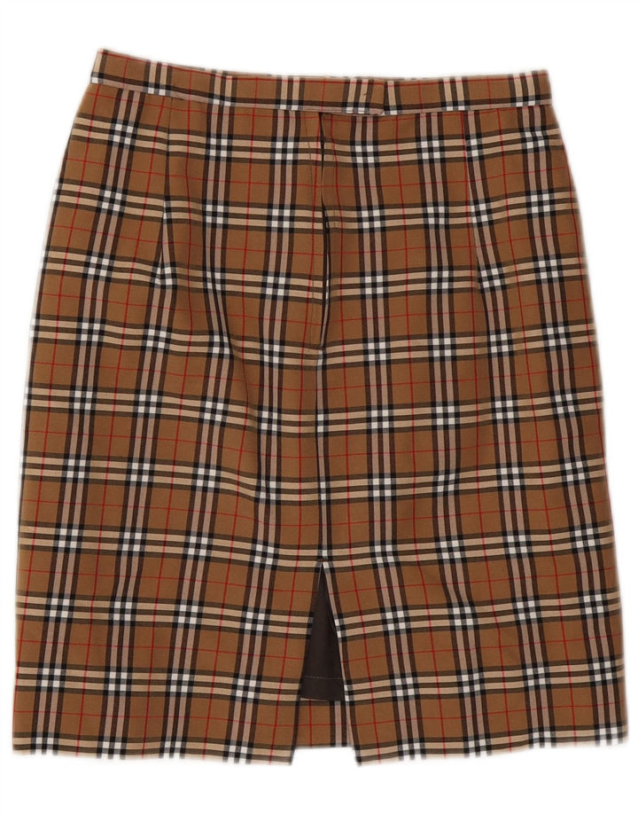 Fusta creion pentru femei VINTAGE W28 Maro Mediu Check