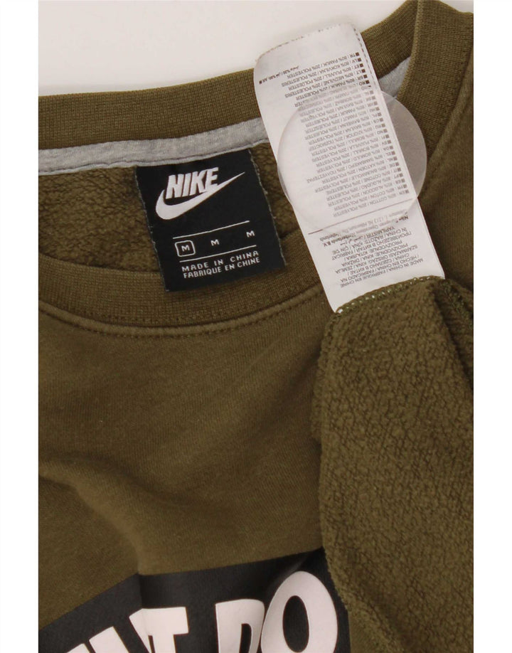 Hanorac grafic pentru bărbați Nike Pulover Medium Kaki Bumbac